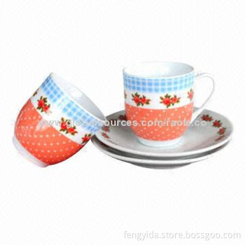 Ceramic Coffee Cup Saucer, Various Styles and Designs are Available